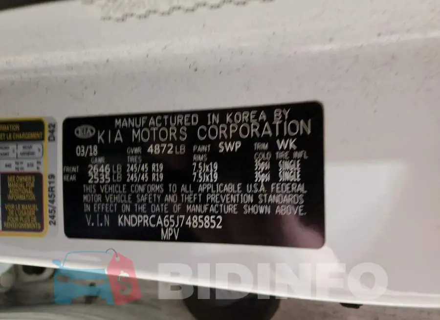 KNDPRCA65J7485852 Photo# 12