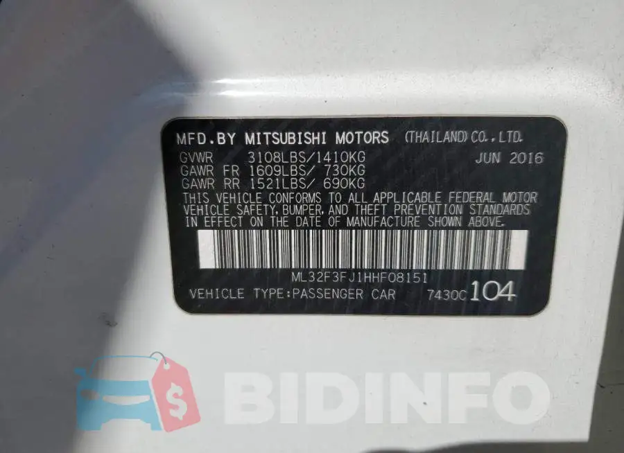 ML32F3FJ1HHF08151 Photo# 12