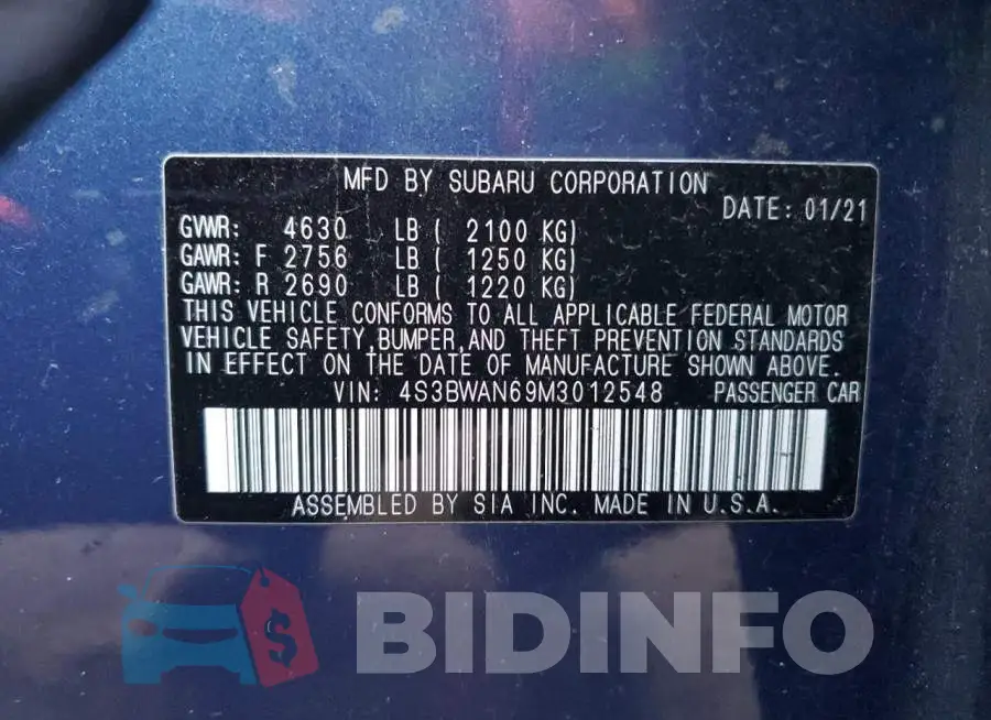 4S3BWAN69M3012548 Photo# 12