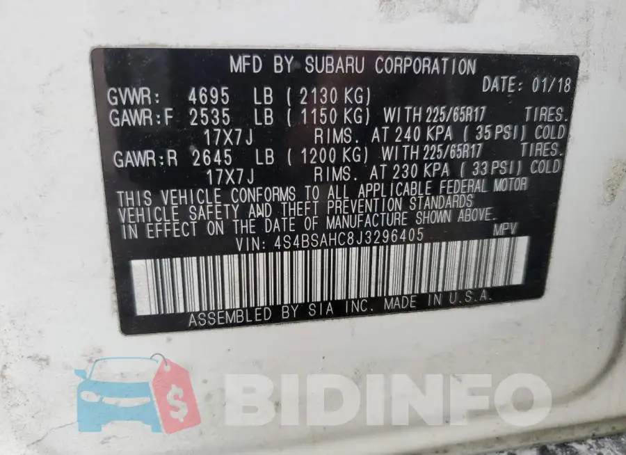 4S4BSAHC8J3296405 Photo# 13