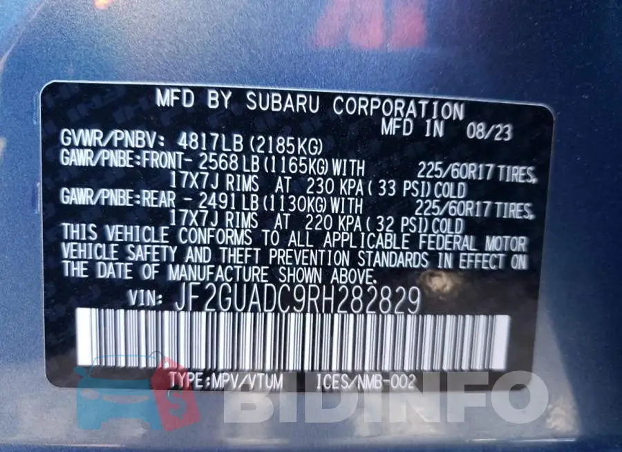 JF2GUADC9RH282829 Photo# 13