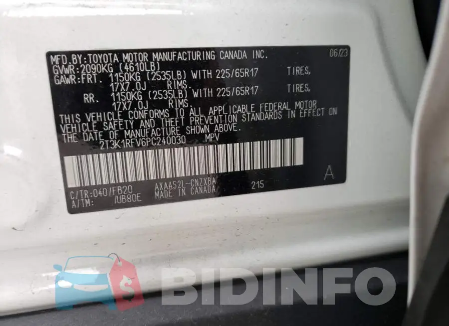 2T3K1RFV6PC240030 Photo# 13