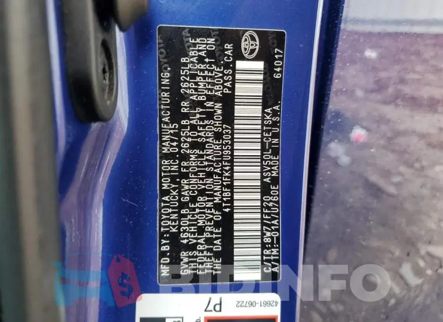 4T1BF1FK4FU953037 Photo# 12