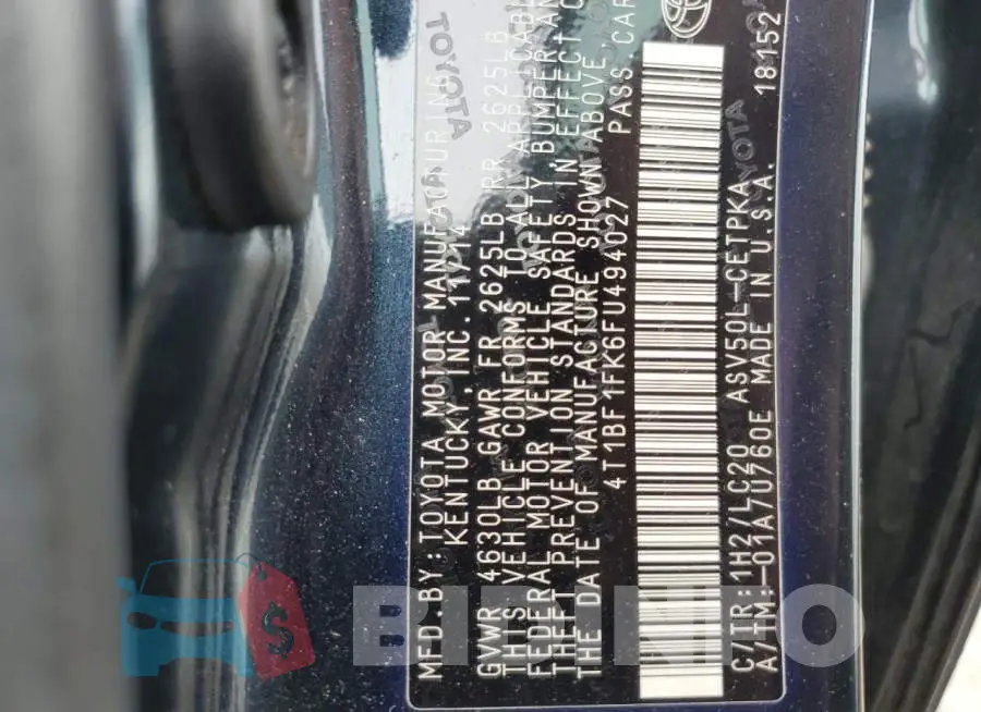 4T1BF1FK6FU494027 Photo# 13