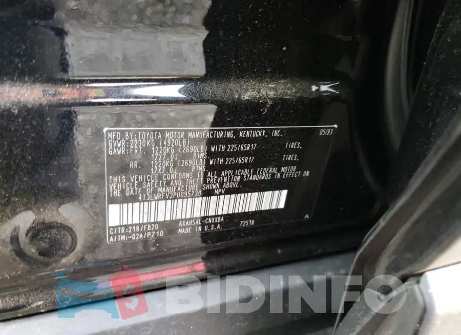 4T3LWRFV3PU095730 Photo# 12