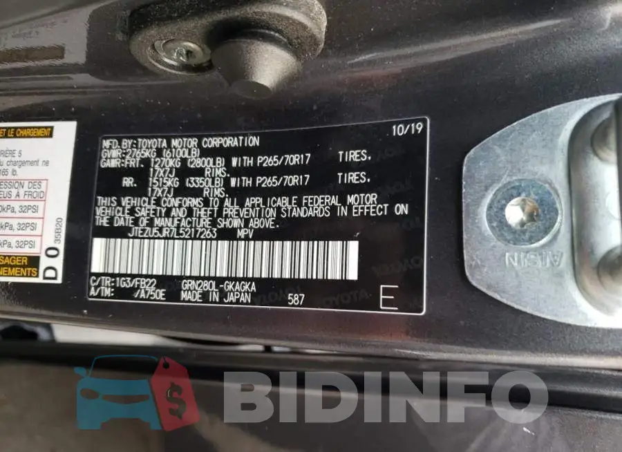 JTEZU5JR7L5217263 Photo# 13