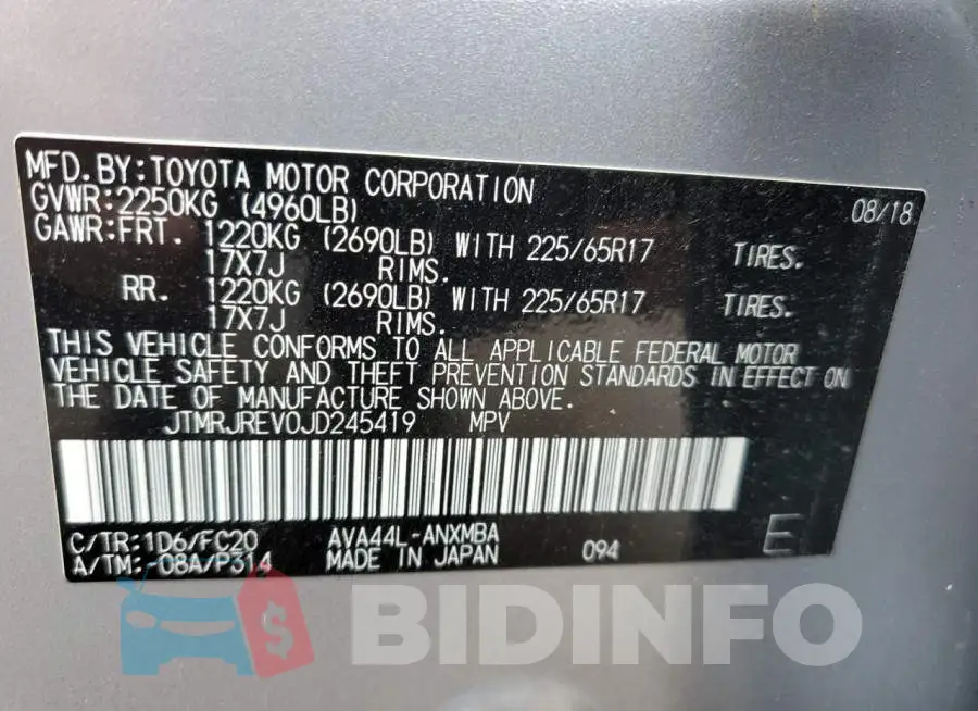 JTMRJREV0JD245419 Photo# 12
