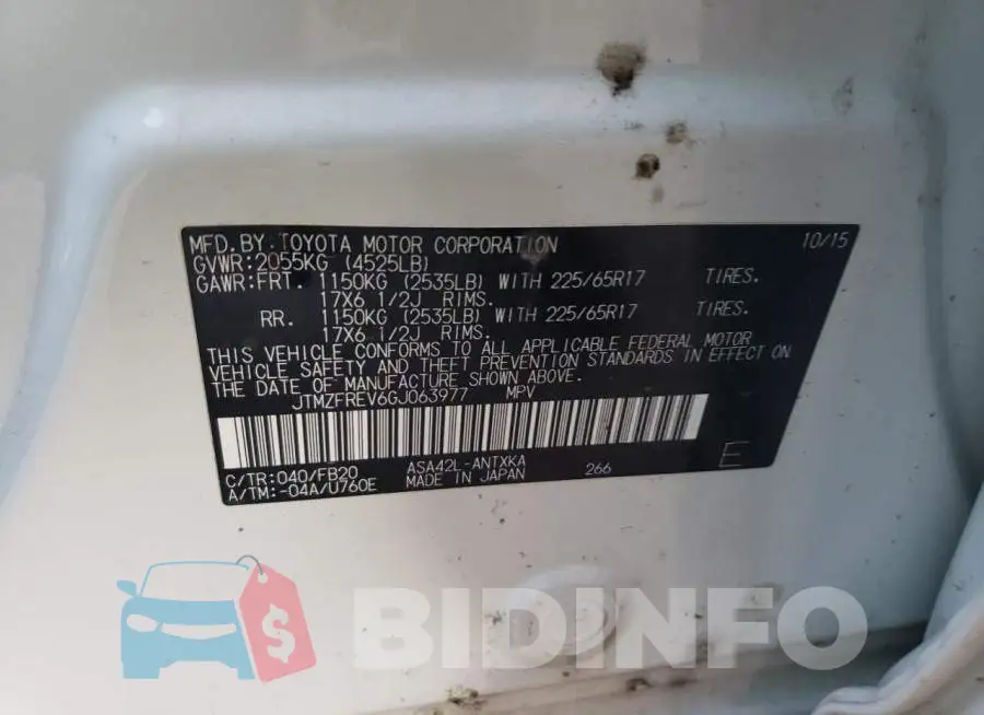 JTMZFREV6GJ063977 Photo# 12