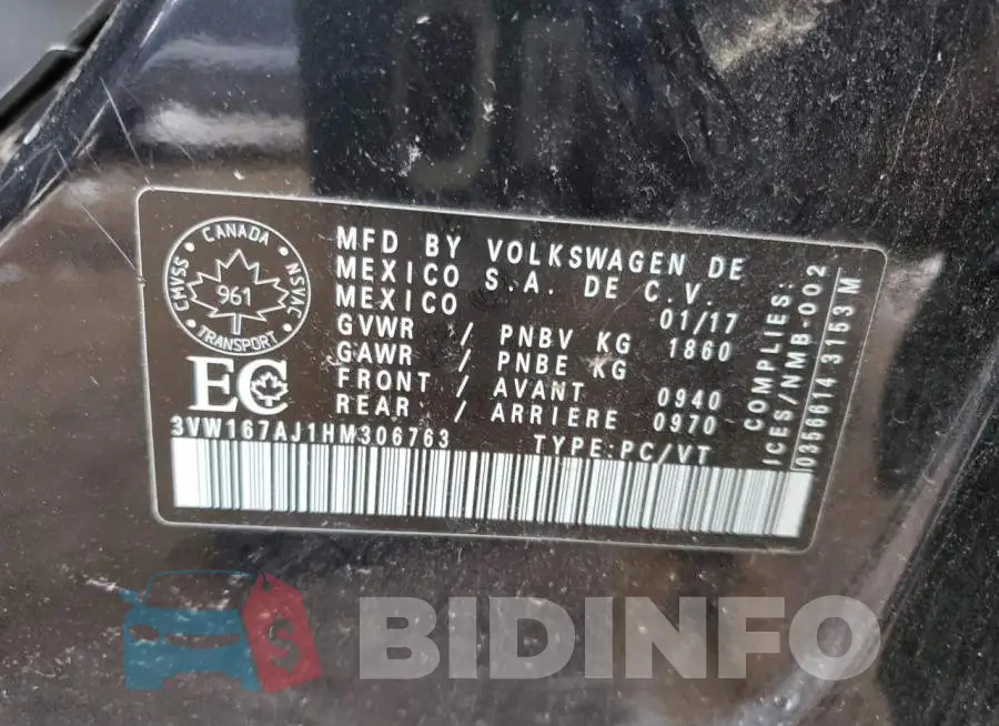 3VW167AJ1HM306763 Photo# 12