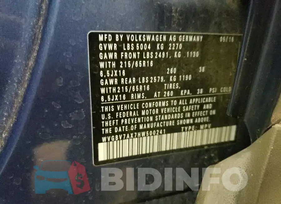 WVGBV7AX7HW500241 Photo# 13
