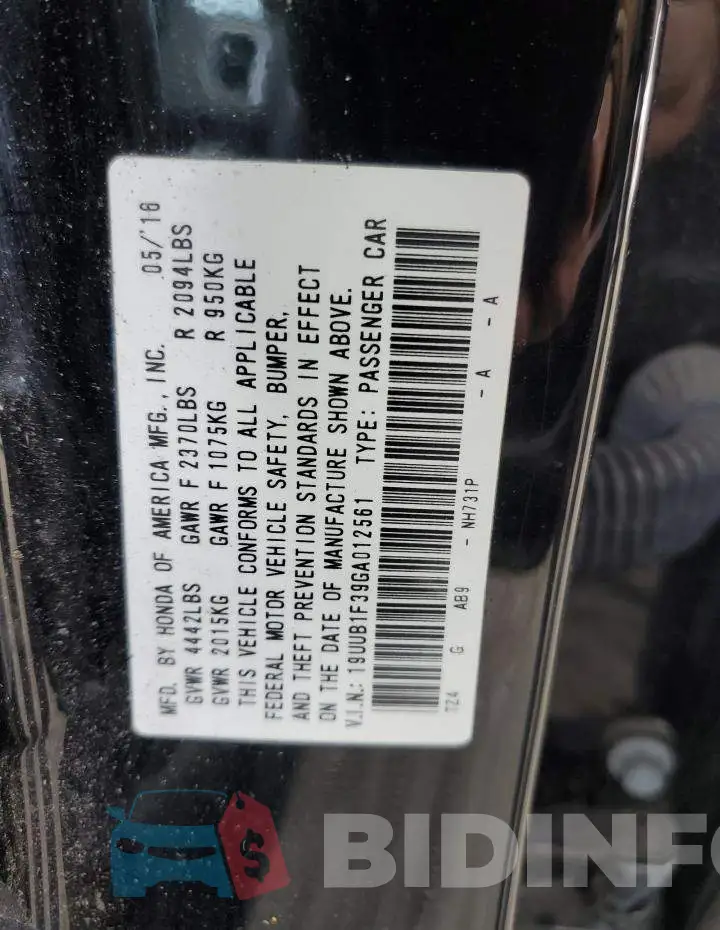 19UUB1F39GA012561 Photo# 13