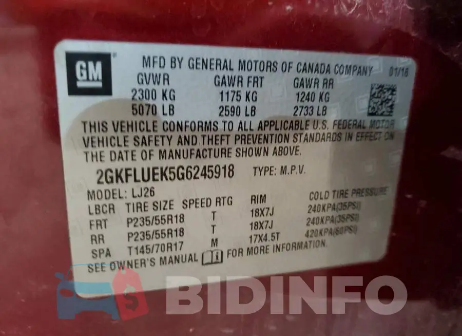 2GKFLUEK5G6245918 Photo# 12
