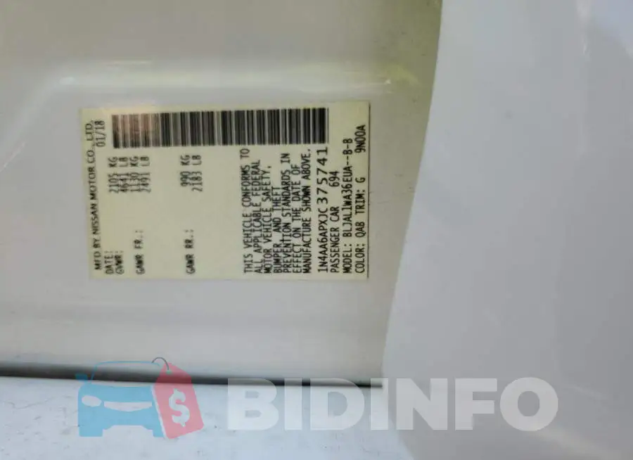 1N4AA6APXJC375741 Photo# 12
