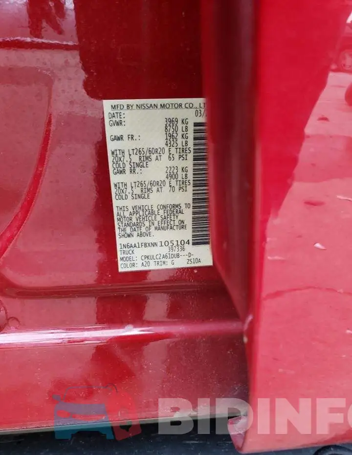 1N6AA1FBXNN105104 Photo# 12