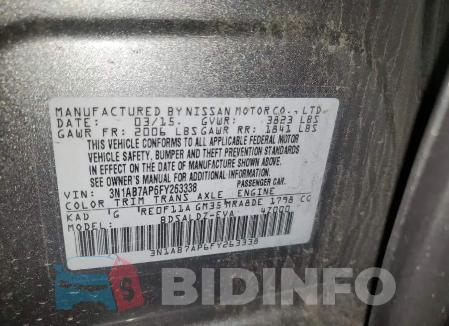 3N1AB7AP6FY263338 Photo# 12