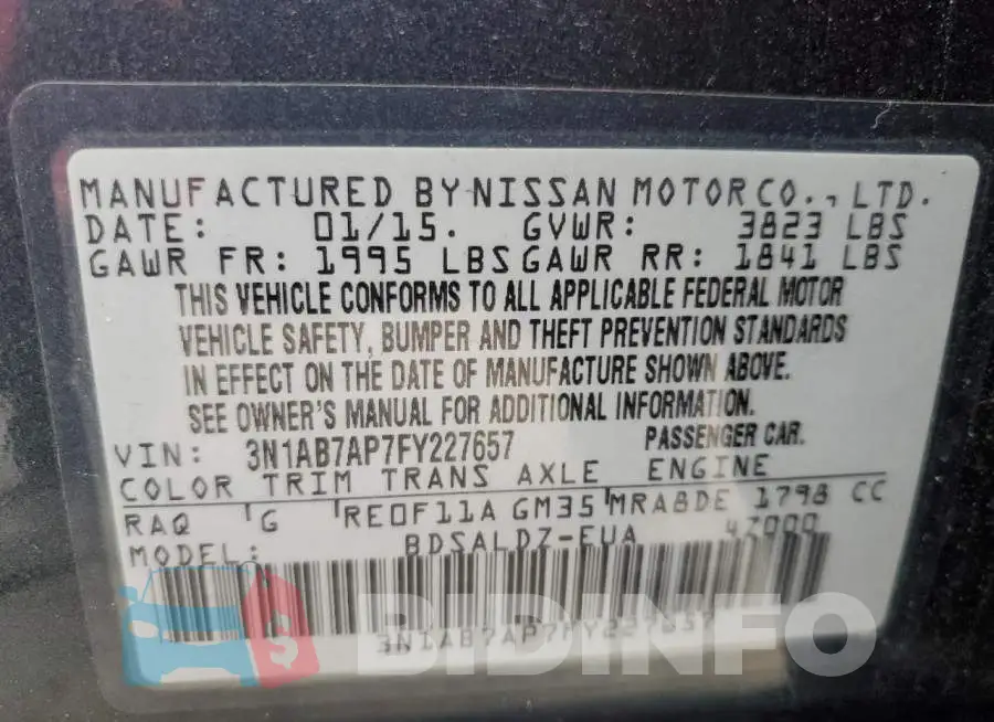 3N1AB7AP7FY227657 Photo# 12