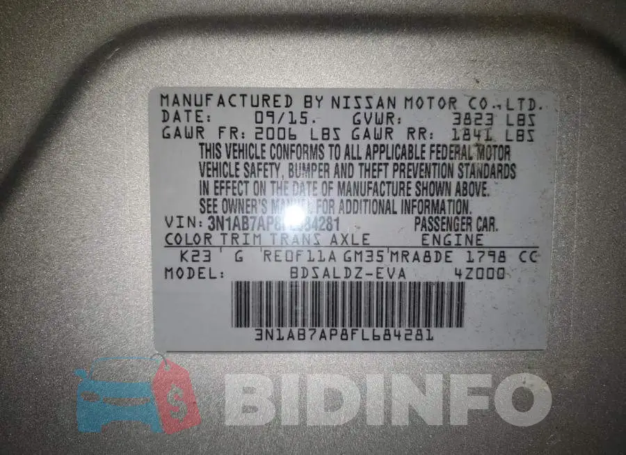 3N1AB7AP8FL684281 Photo# 12