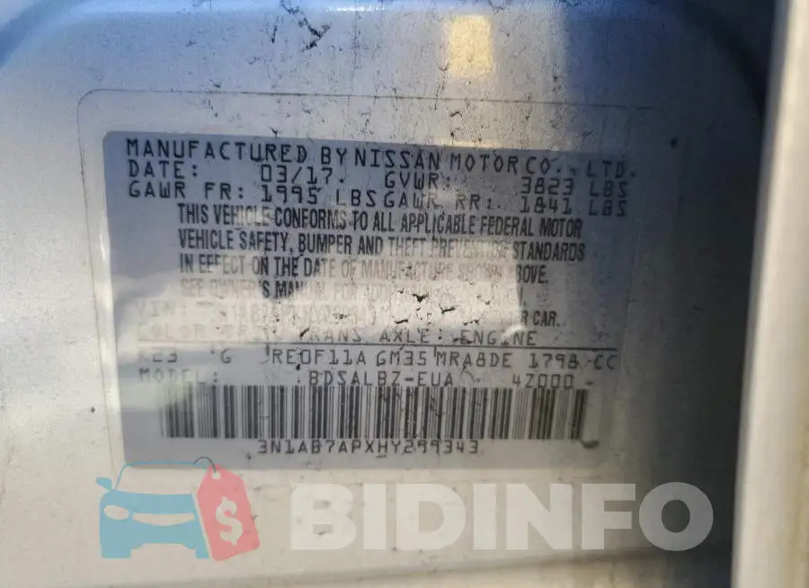 3N1AB7APXHY299343 Photo# 13