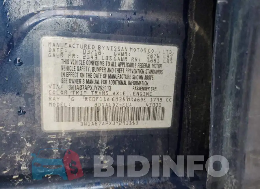3N1AB7APXJY293113 Photo# 12