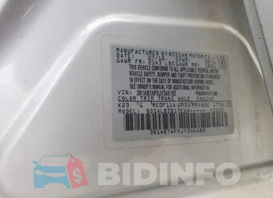 3N1AB7APXJY346182 Photo# 13
