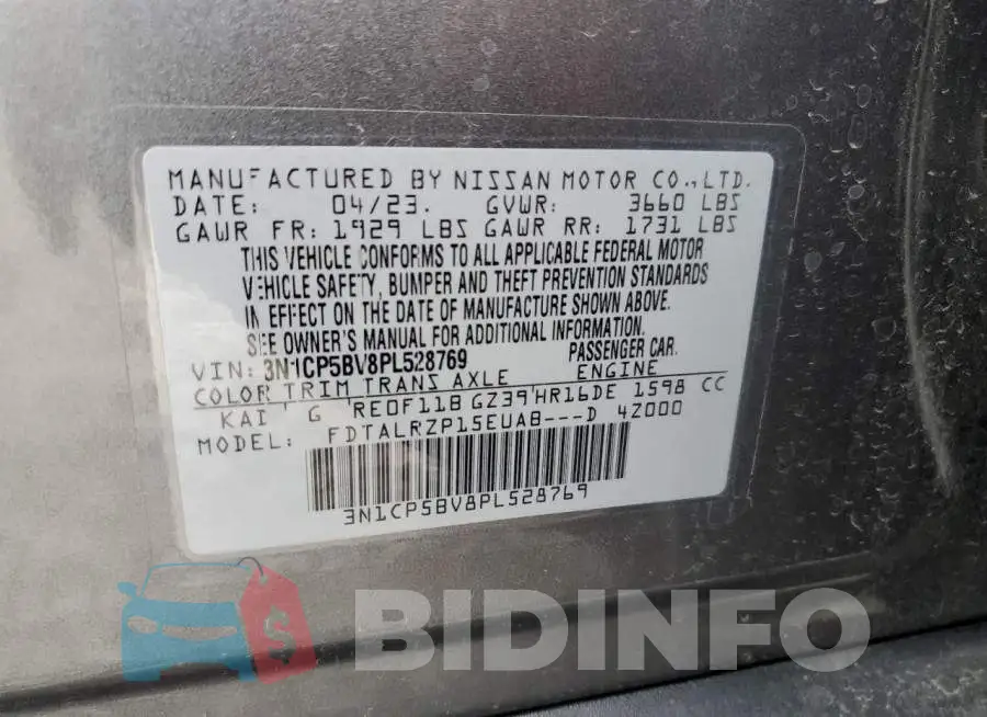 3N1CP5BV8PL528769 Photo# 12