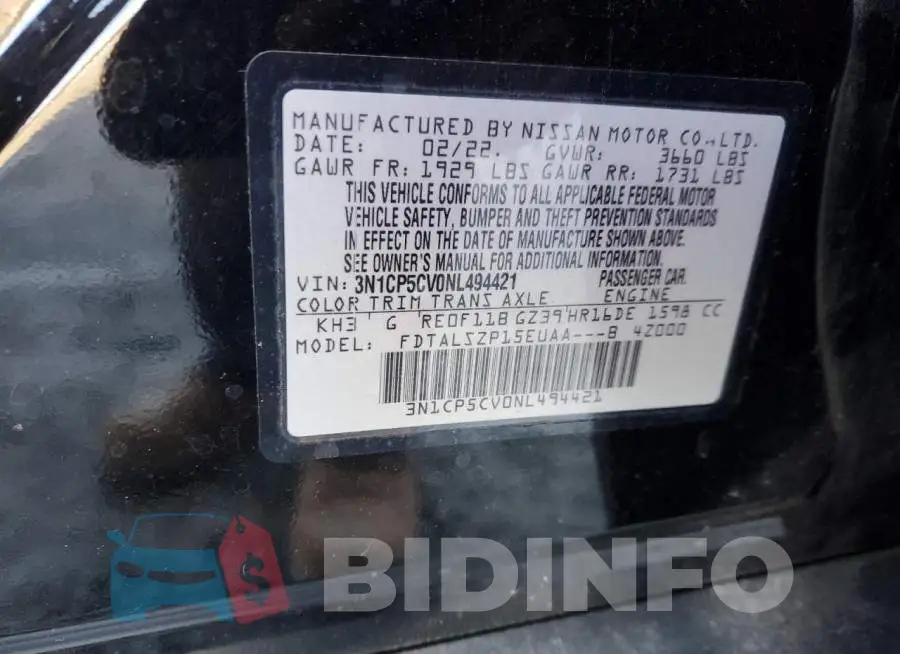 3N1CP5CV0NL494421 Photo# 12