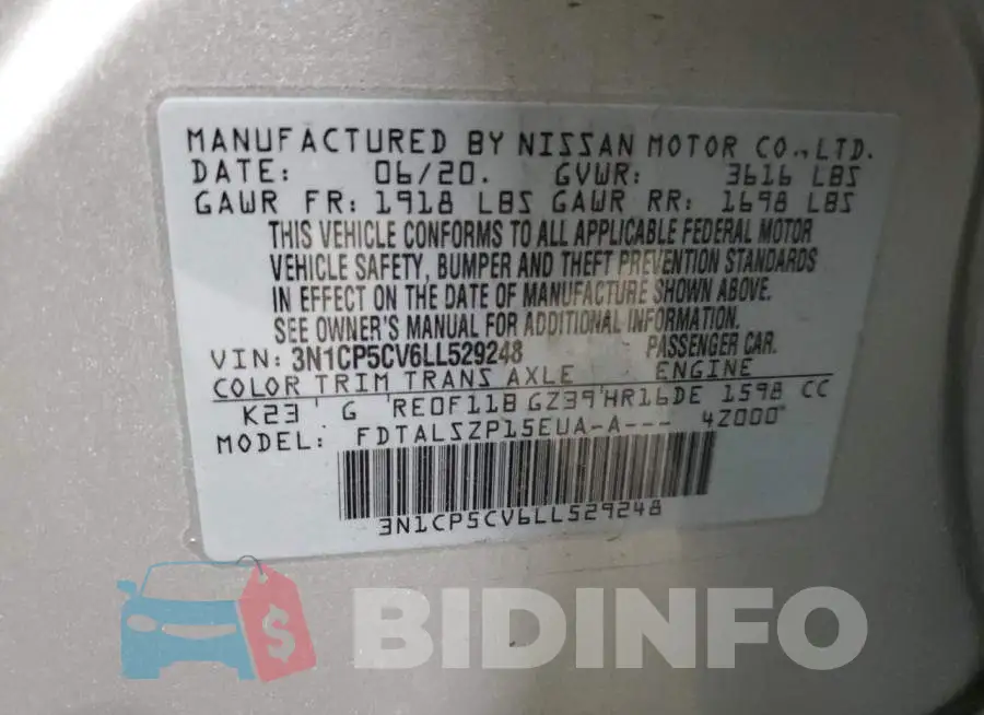 3N1CP5CV6LL529248 Photo# 13