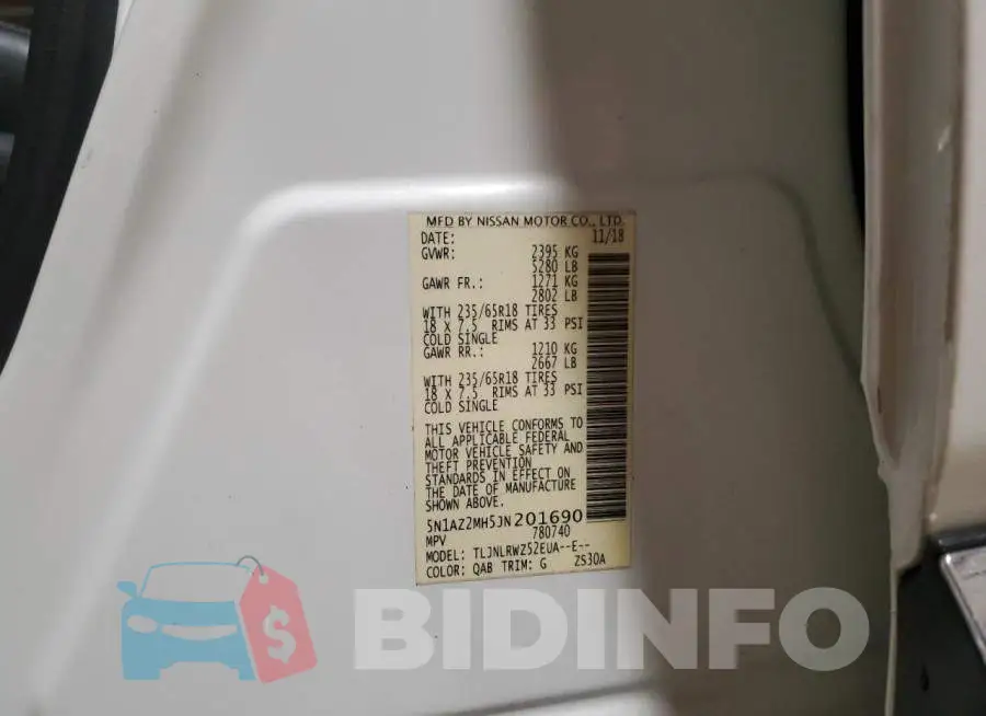 5N1AZ2MH5JN201690 Photo# 12