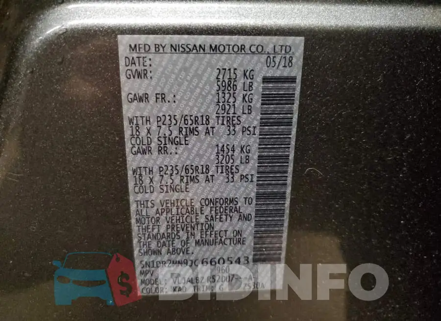 5N1DR2MN9JC660543 Photo# 12