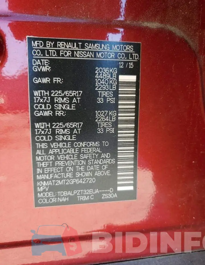 KNMAT2MT2GP642720 Photo# 13
