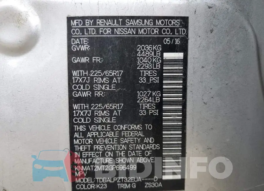 KNMAT2MT2GP696499 Photo# 13
