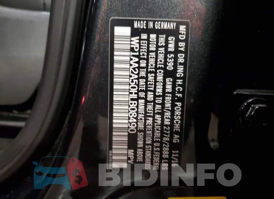 WP1AA2A50HLB08490 Photo# 13