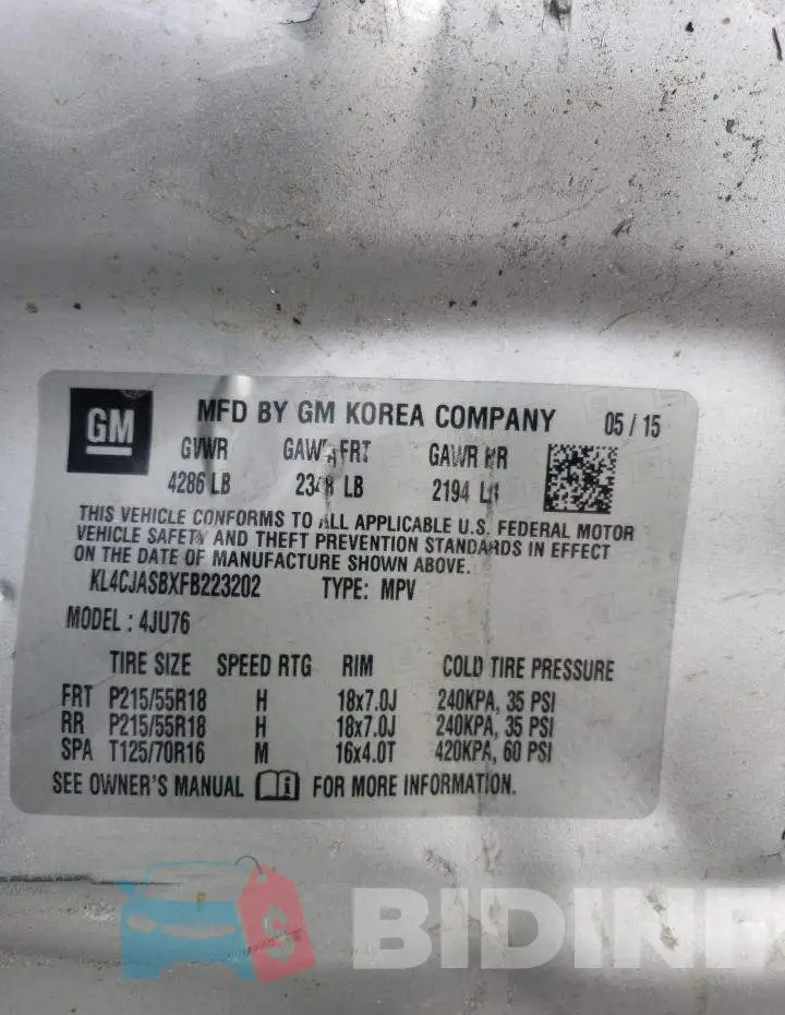 KL4CJASBXFB223202 Photo# 12