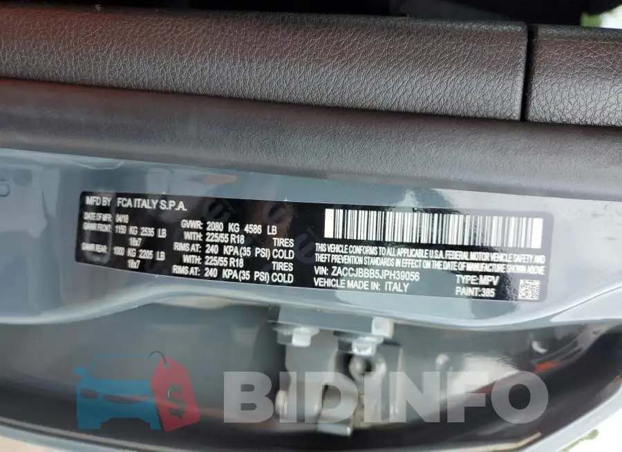 ZACCJBBB5JPH39056 Photo# 12