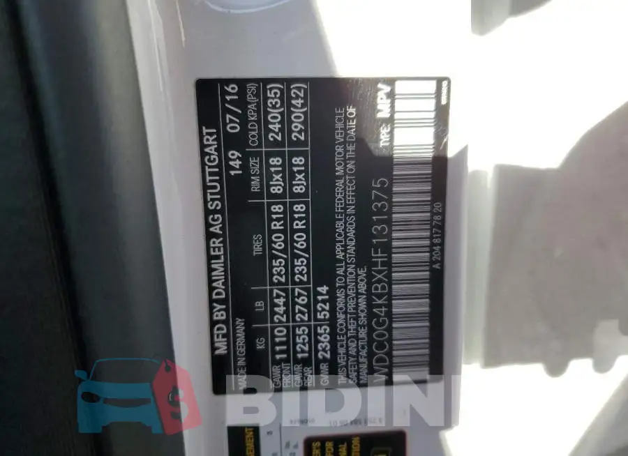 WDC0G4KBXHF131375 Photo# 12