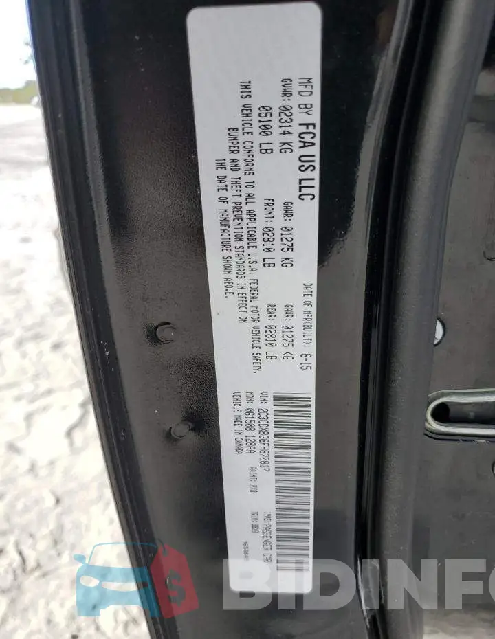 2C3CDXBG6FH870817 Photo# 12