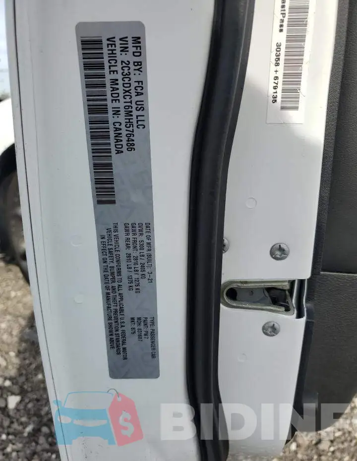 2C3CDXCT6MH576486 Photo# 12