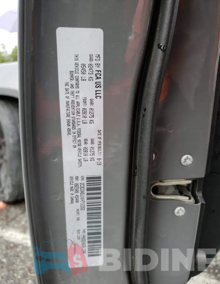 2C3CDXGJ1KH712352 Photo# 13