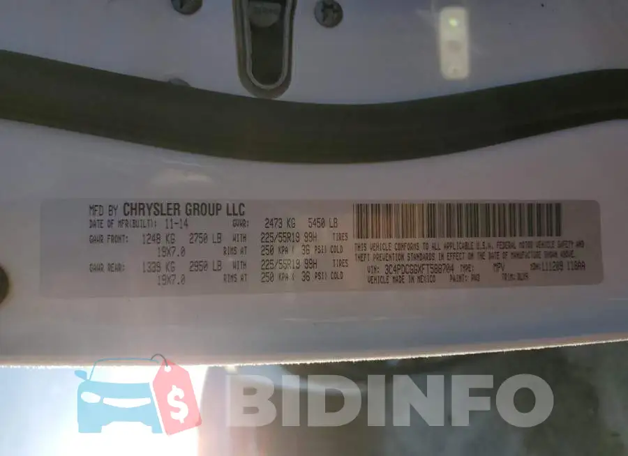 3C4PDCGGXFT588704 Photo# 13