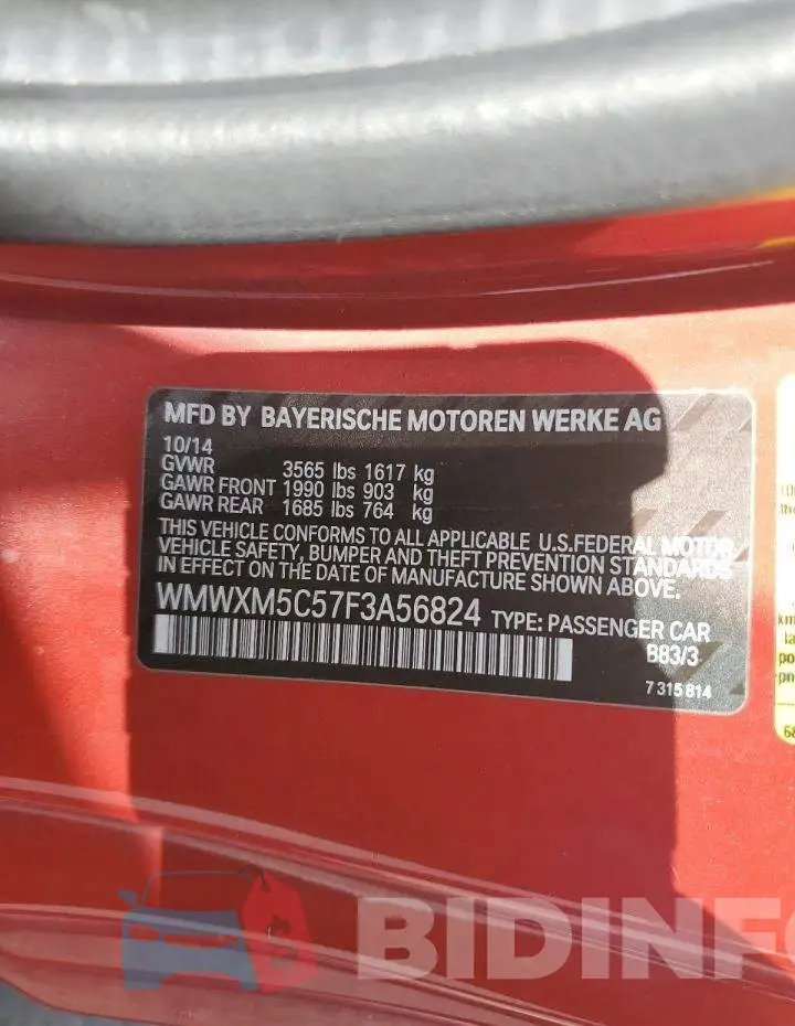 WMWXM5C57F3A56824 Photo# 12