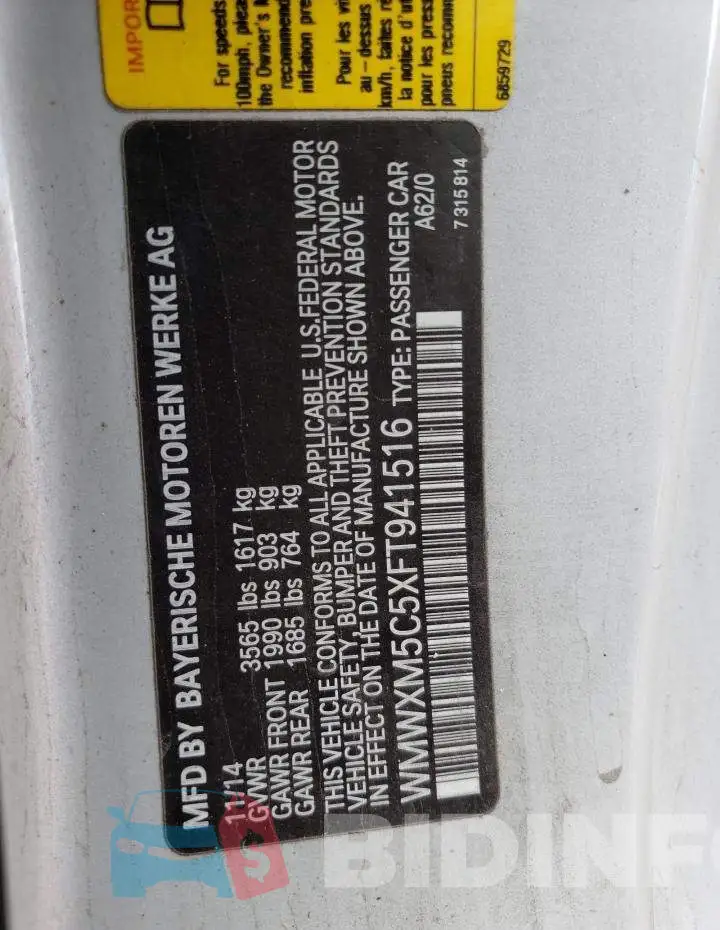 WMWXM5C5XFT941516 Photo# 12