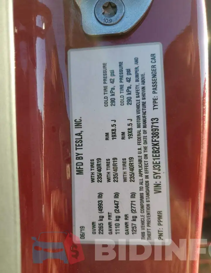 5YJ3E1EB2KF389713 Photo# 12