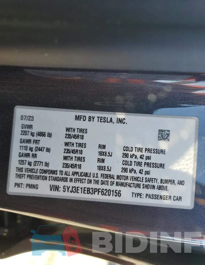 5YJ3E1EB3PF620156 Photo# 12
