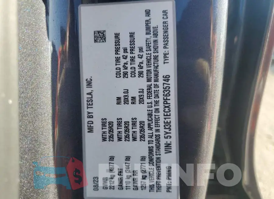 5YJ3E1ECXPF635746 Photo# 13