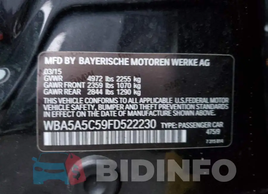 WBA5A5C59FD522230 Photo# 12