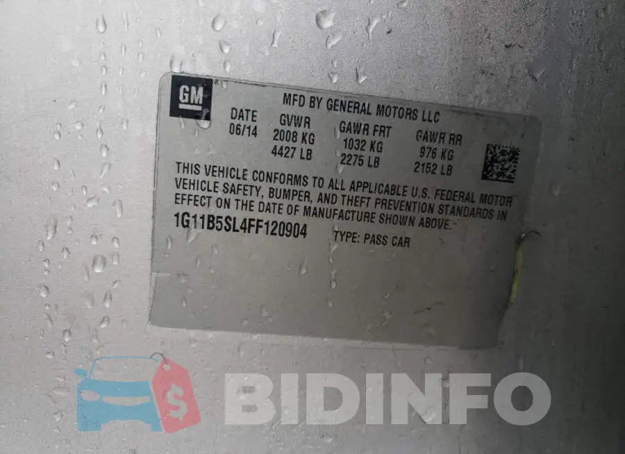 1G11B5SL4FF120904 Photo# 12