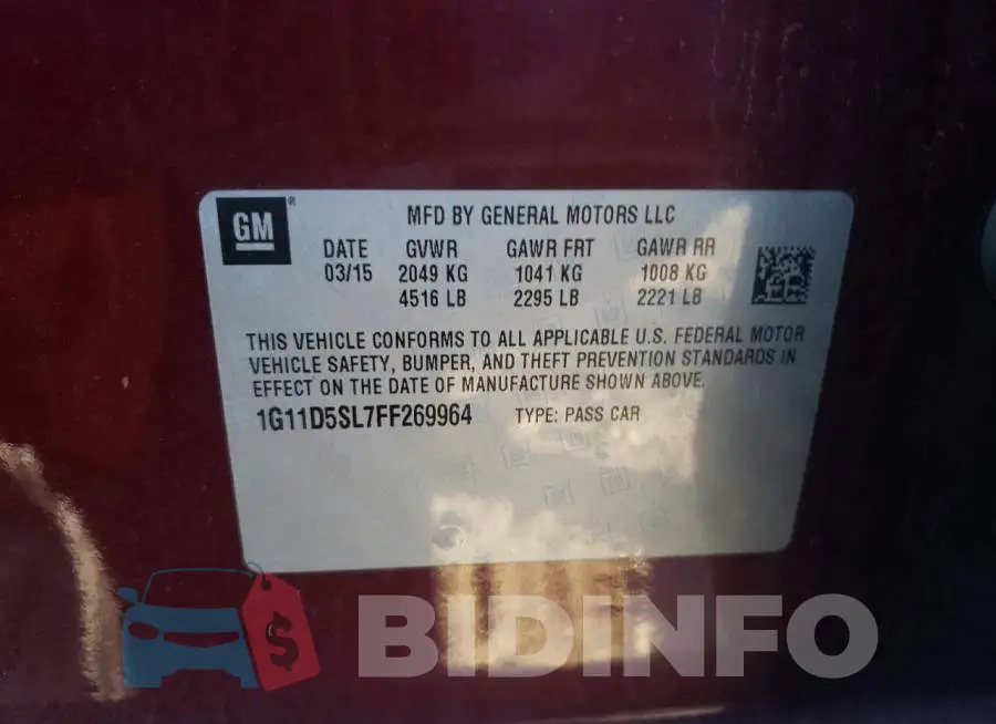 1G11D5SL7FF269964 Photo# 12