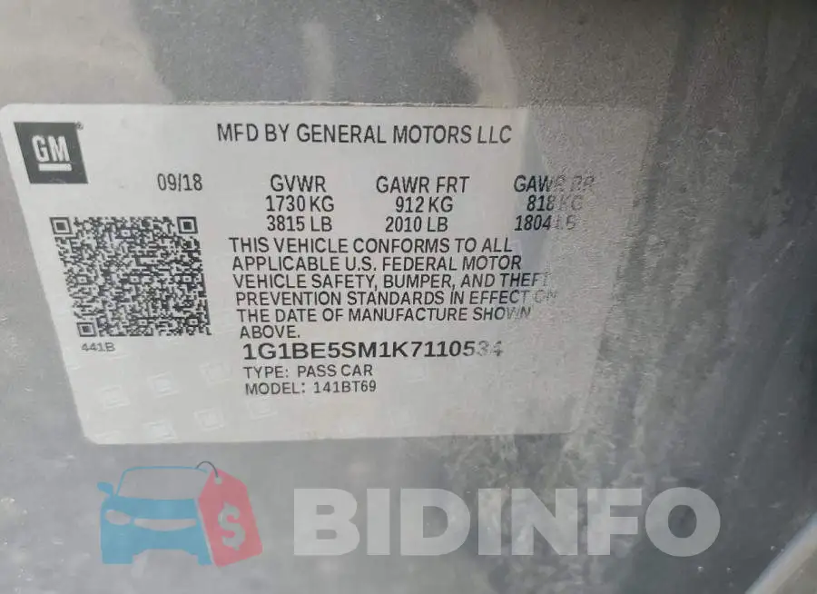 1G1BE5SM1K7110534 Photo# 12