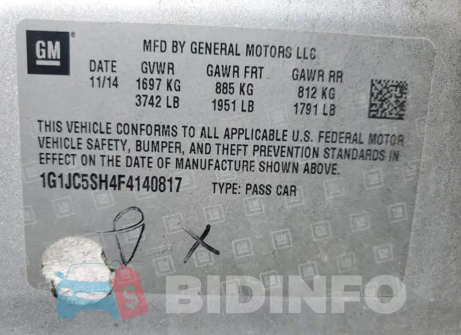 1G1JC5SH4F4140817 Photo# 12