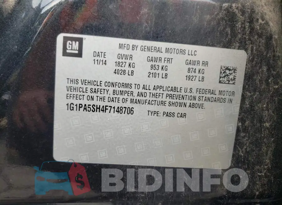 1G1PA5SH4F7148706 Photo# 12